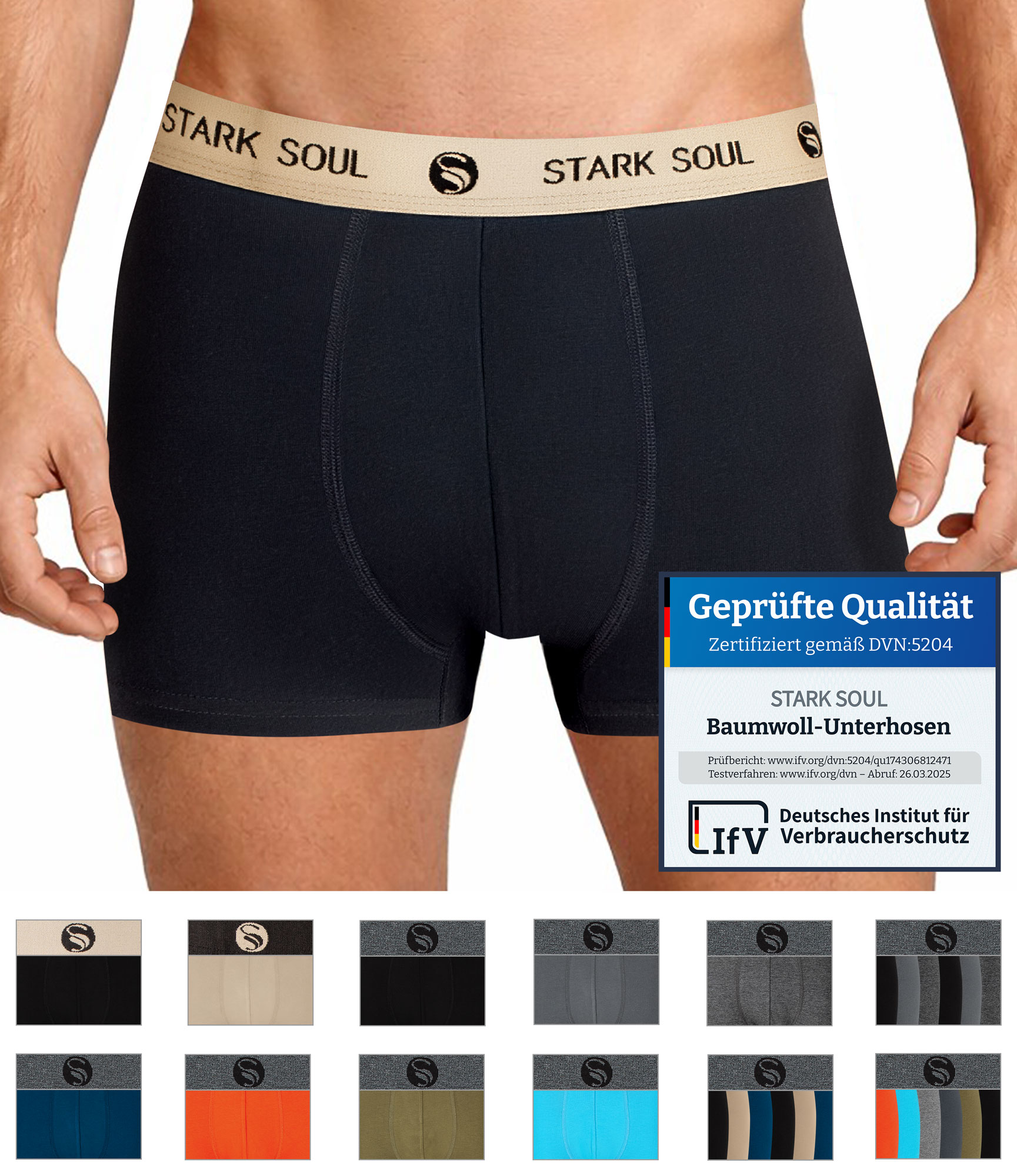 Boxershorts 6er Pack - Komfortable Baumwoll-Elasthan Mischung