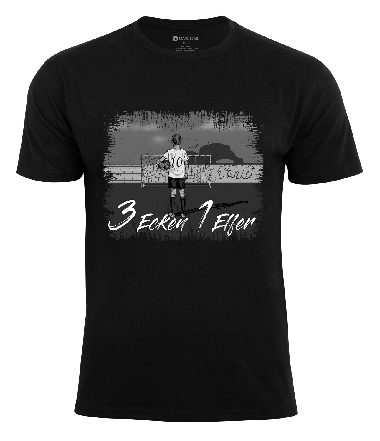 T-Shirt_1945_3-0_Bolzplatz_schwarz_1500px T-Shirt "3 Ecken 1 Elfer" Stark Soul