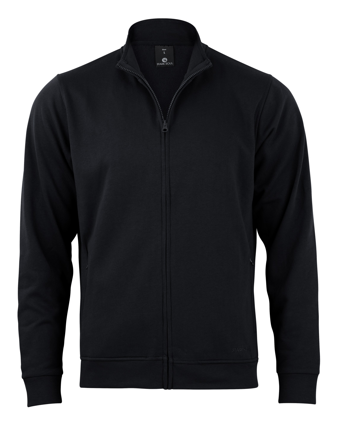 1057_schwarz_halboffen_1500px Sweatjacke BLANK Unisex, mit Reißverschluss und 2 Schubtaschen | French Terry