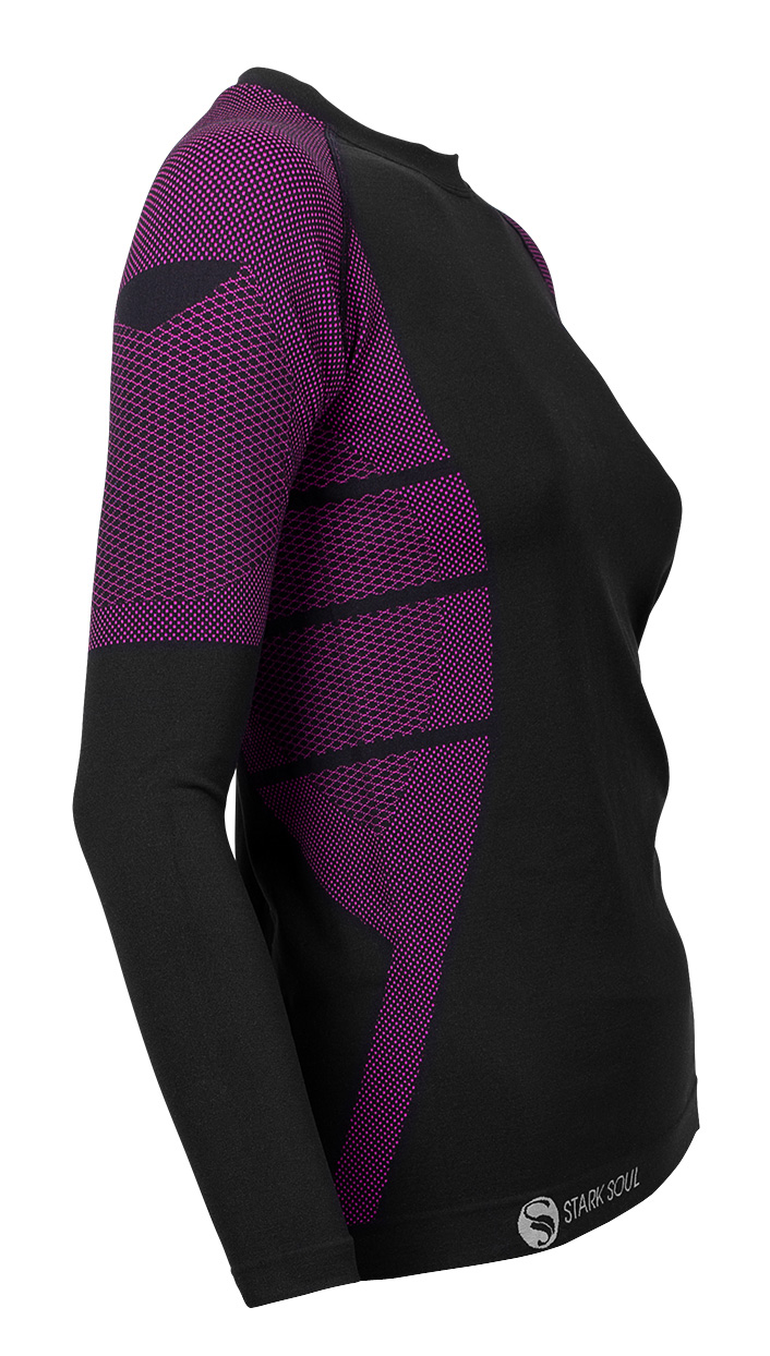 Funktionsshirt-Langarm-schwarz-pink-stark-soul-5092_Damen-Ski_rot-side-Hemd