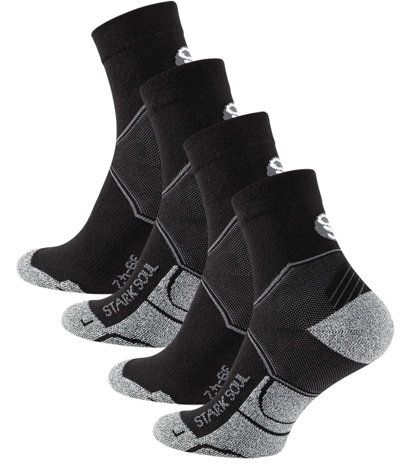 Sportsocken-schwarz-stark-soul-2144_2Paar_schwarz Quarter sport socks, Performance - 2 pairs