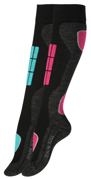 Ski & Snowboard Socken, Wintersport Socken mit Spezialpolsterung, 2 Paar