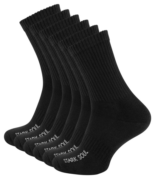 Sport socks with terry sole, black, 6 pairs