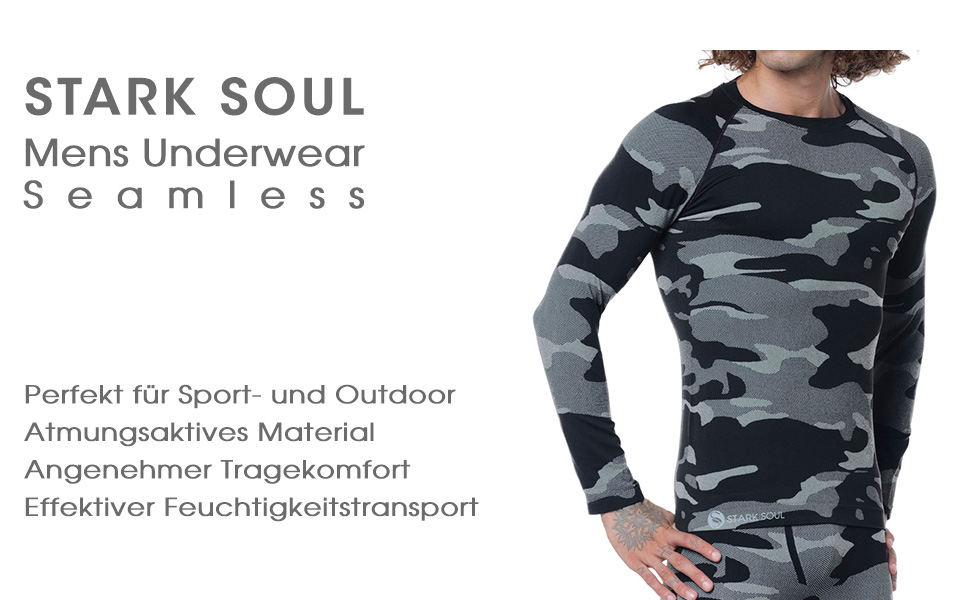 | Camouflage Langarm | - Herren Funktionsshirt Unterwäsche