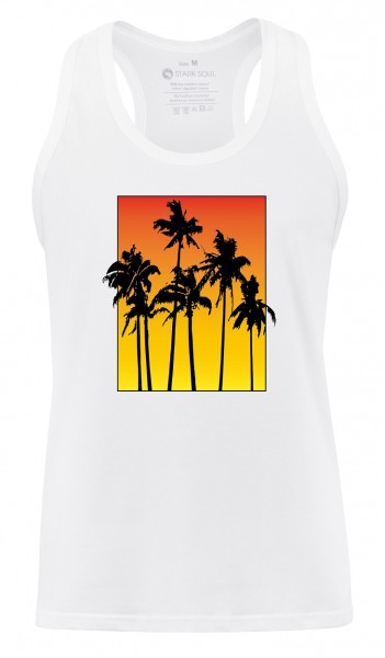 Muscle Shirt, U-Neck, Sunset Palms