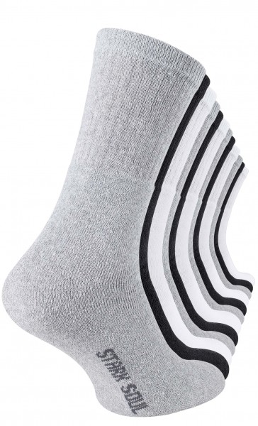 Crew Socken - 6 oder 12 Paar Tennissocken in schwarz, weiss, grau