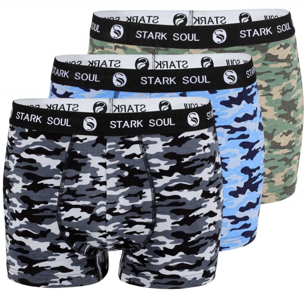 Boxershorts Camouflage 3er Pack Farbmix