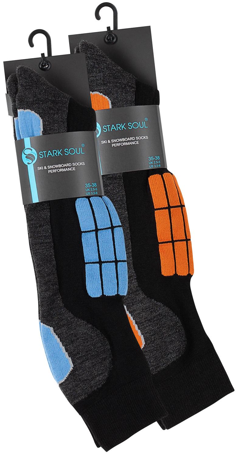 STARK SOUL 2 Paar Ski & Snowboard Socken mit Spezialpolsterung für Damen und Herren 