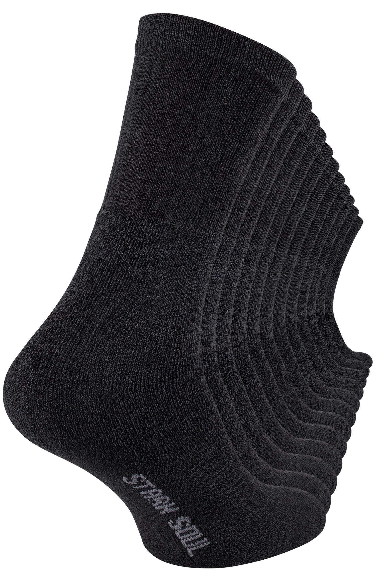 Paar Socken 6 Crew Herren | in schwarz Tennissocken - oder 12 | Sockswear